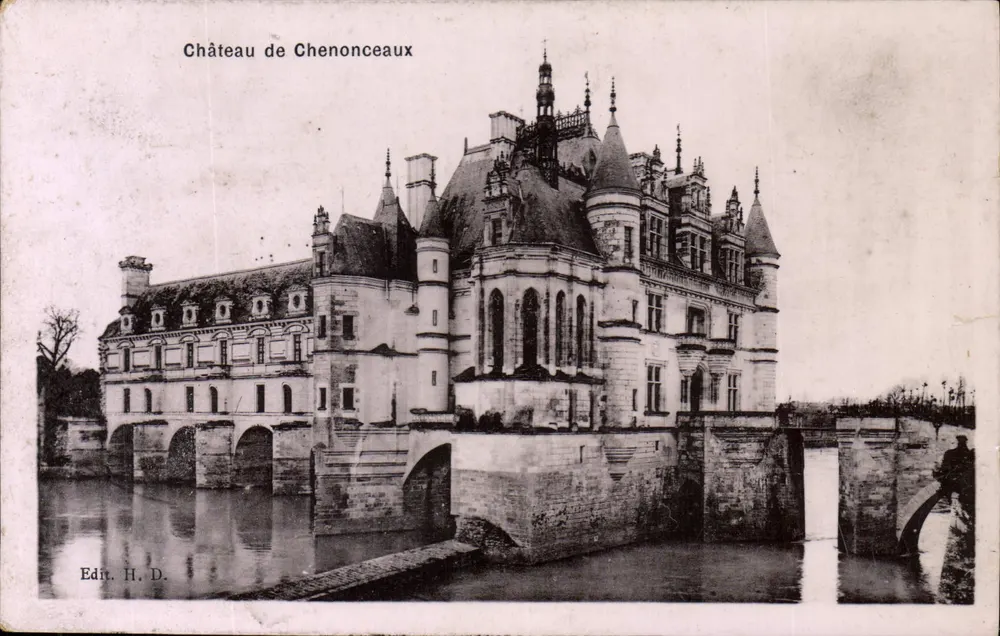 Château de Chenonceaux — vue du château sur le Cher — Edit. H. D. - Frente