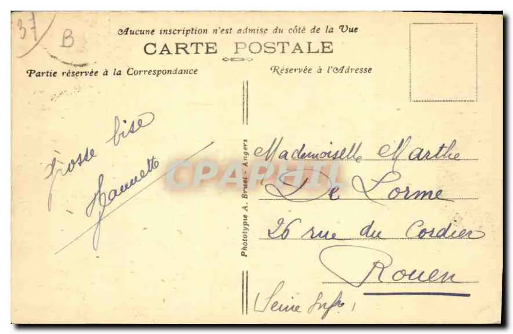 Tours (I. e L.) - O Palácio de Justiça — A. B. Phototype A. Bruet - Aigars - Verso