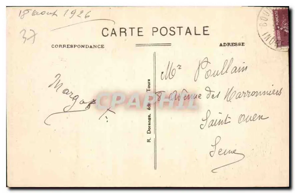 Langeais (Indre-et-Loire) - Das Schloss - Anne von Bretagne in Gebet, mit ihren drei Schutzpatroninnen (nach dem Stundenbuch der Königin) - R. D. - Rückseite