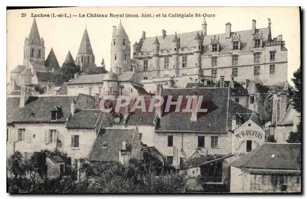Loches (Loir-et-Cher) — Das Königliche Schloss (mon. hist.) und die Kollegiate St. Ours — R. Dorange, Verlag, Tours - Vorderseite