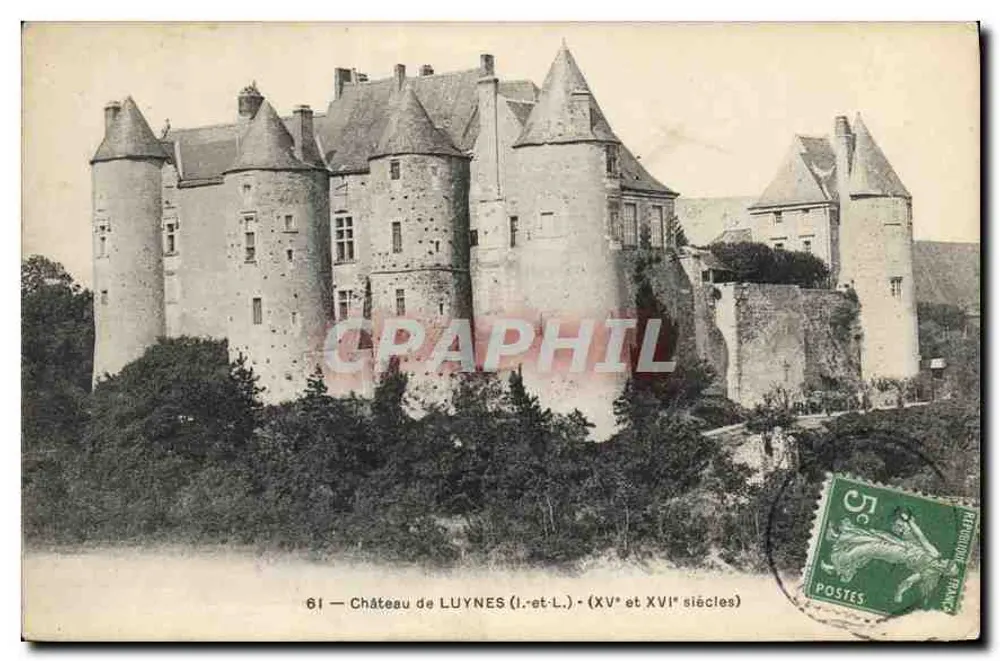 Castelo de Luynes (Indre-et-Loire) — séculos XV e XVI — editor não visível, n° de série 61 - Frente