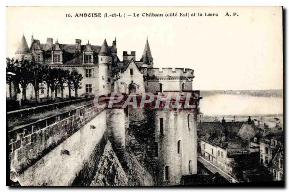 Amboise (Loire-et-Loire) — Das Schloss (Ostseite) und die Loire — A.P. - Vorderseite