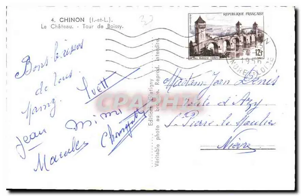 Chinon (Indre-et-Loire) — Tour de Boissy — Éditions Clafigny - Rückseite