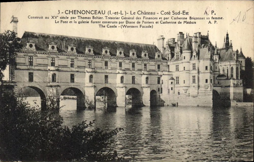 Chenonceau (Loire-et-Cher) — Ansicht des Schlosses im Südosten — A.P. n°3 - Vorderseite