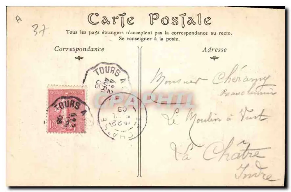 Tours — A Catedral — PERUAT, Livraria — Tours, n°2 - Verso