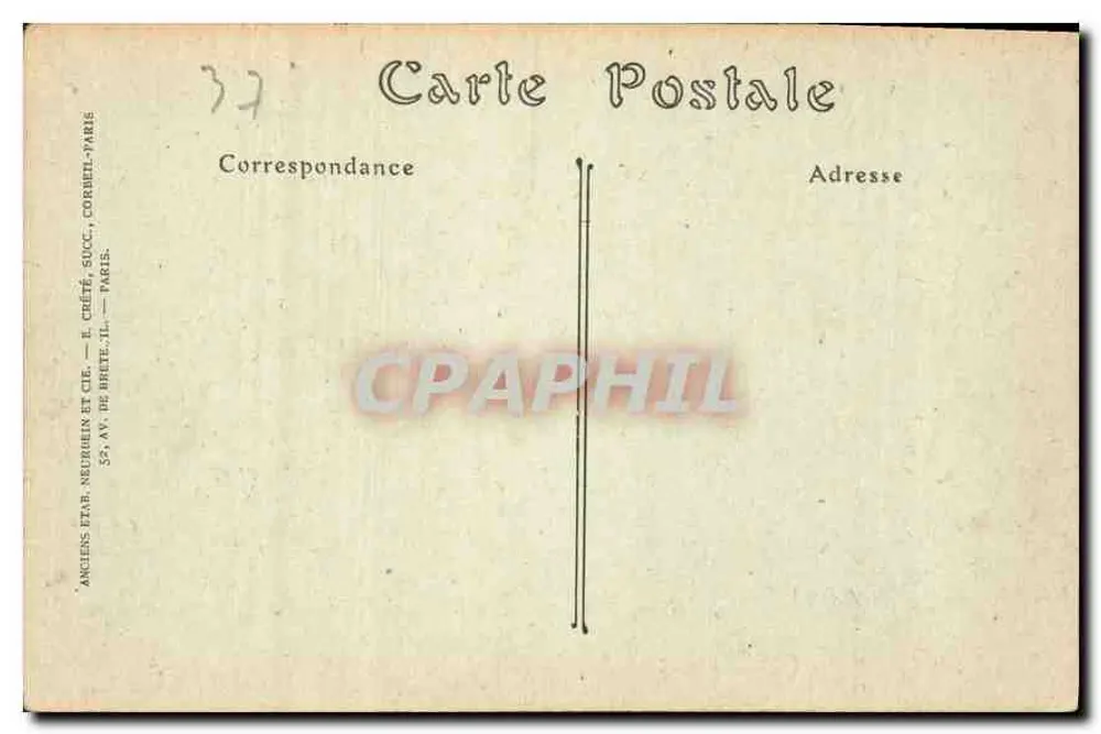 Chinon — Schlösser Coudray und du Milieu (11. bis 15. Jahrhundert) — Rechte Seite der Vienne — ND Phot. - Rückseite