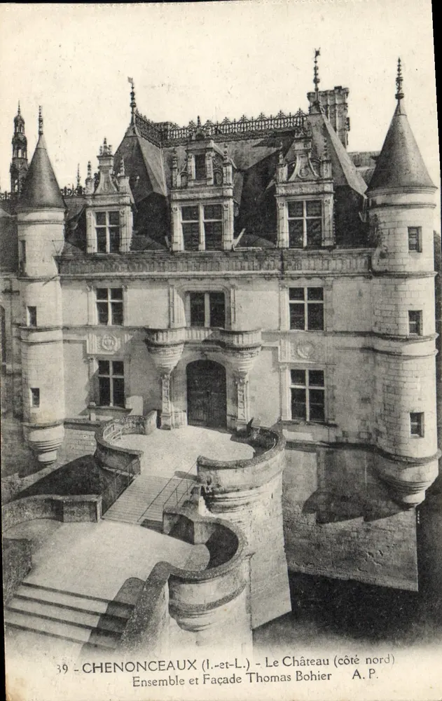 Chenonceaux (Loire-et-Loire) - Das Schloss (nördliche Seite) - Ensemble und Fassade Thomas Bohier A.P. - Vorderseite