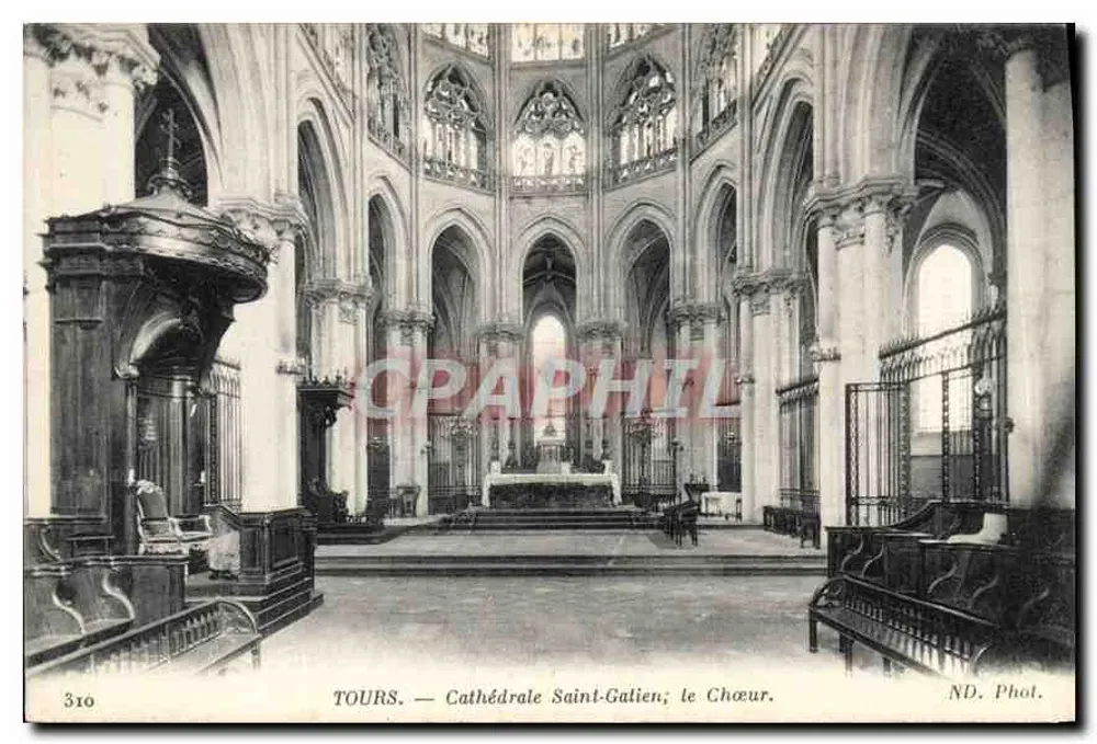 Tours — Catedral de Saint-Gatien; o Coro. - Frente