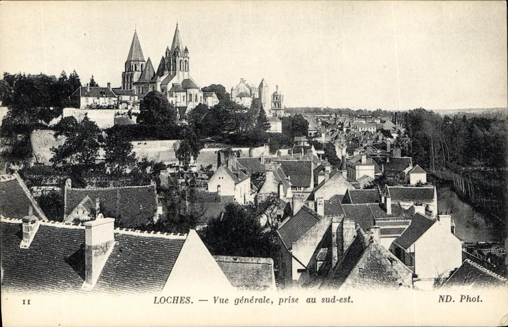 Loches — Allgemeiner Blick, aufgenommen von Südosten — ND. Foto. - Vorderseite