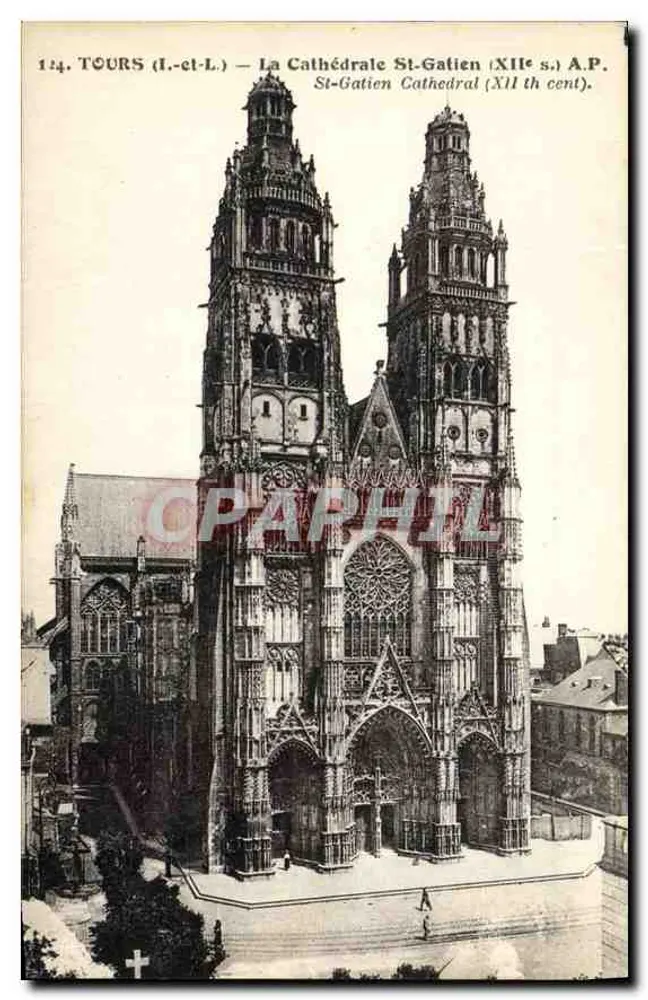 Tours (I.-et-L.) — Kathedrale Saint-Gatien (12. Jahrhundert) A.P. - Vorderseite