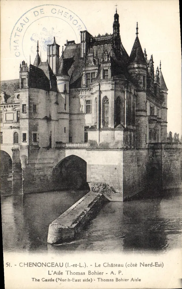 Château de Chenonceau — Aussicht vom Schloss aus der Nordostseite — Thomas Bohier, A.P. - Vorderseite