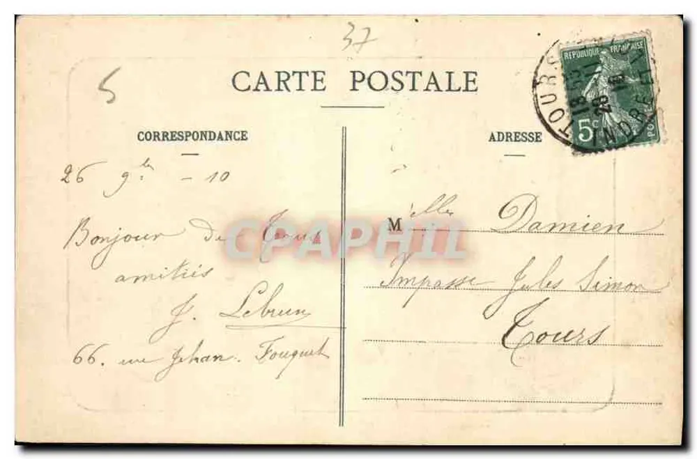 Tours - Hôtel de Ville — G.B. - 4 - Achterkant