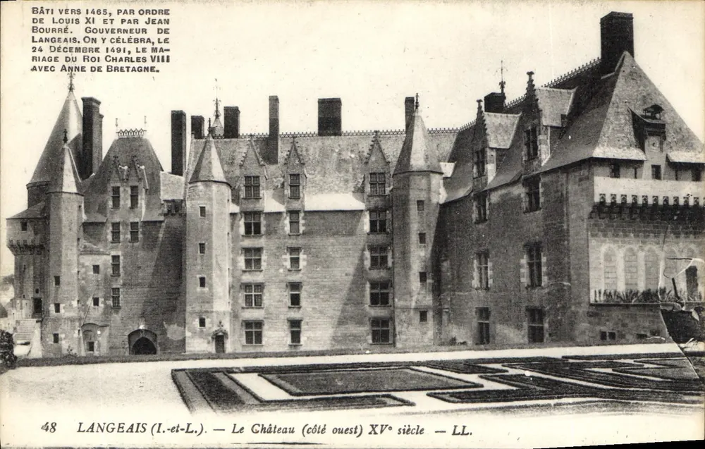 Langeais (Loir-et-Cher) — Das Schloss (westlicher Teil) 15. Jahrhundert — LL. N°48 - Vorderseite
