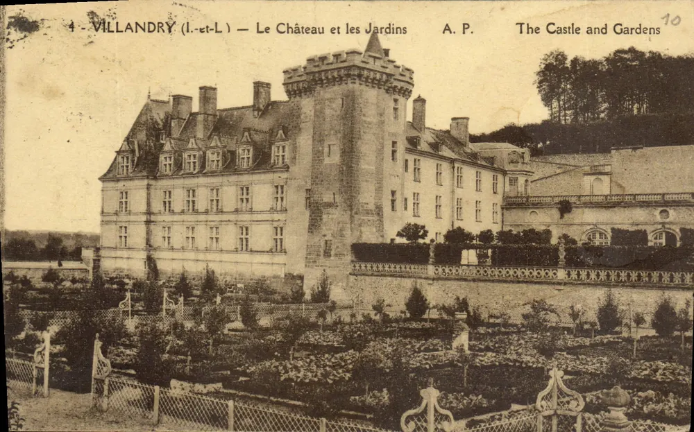 Villandry (Indre-et-Loire) — Schloss und Gärten — A.P. Schloss und Gärten - Vorderseite