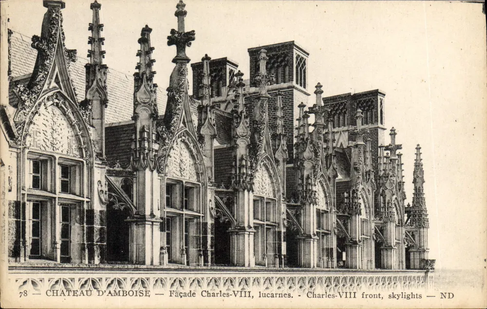 Schloss Amboise — Fassade Charles-VIII, Schiefer — ND - Vorderseite