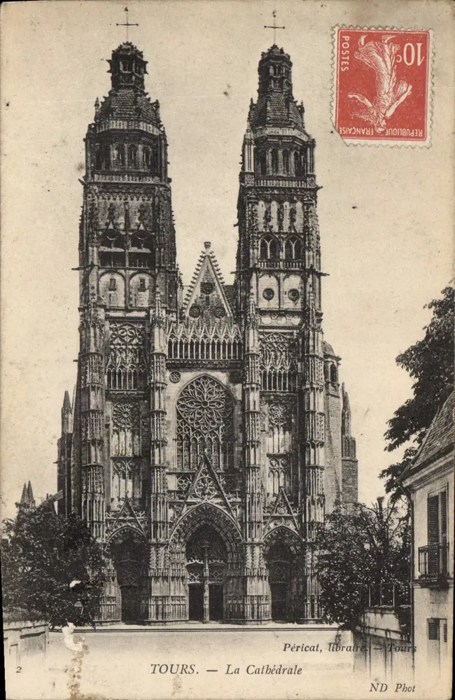 Tours — A Catedral — Péricat, livreiro — Tours - Frente