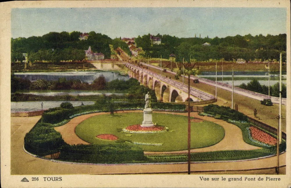 Tours — Ansicht des großen Pont de Pierre — Cie des Arts Photographiques, Paris - Vorderseite