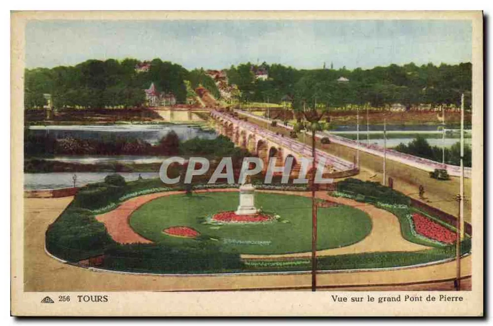 Tours — Ansicht des großen Steingebäudes — Cie des Arts Photographiques, Paris - Vorderseite