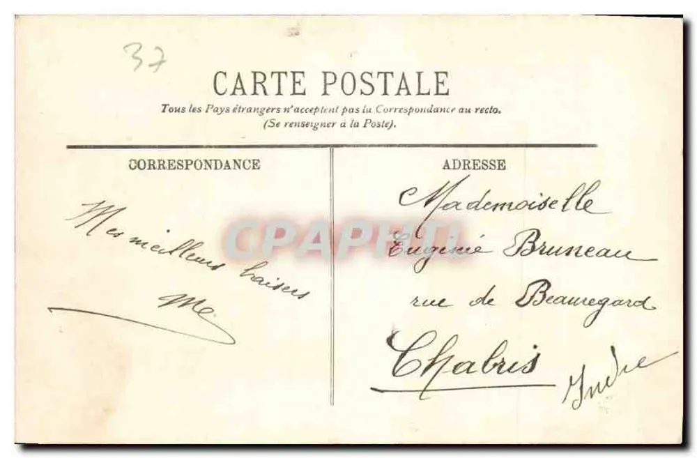 Tours — Der Große Brücke und der Square de Descartes — LL. - Rückseite