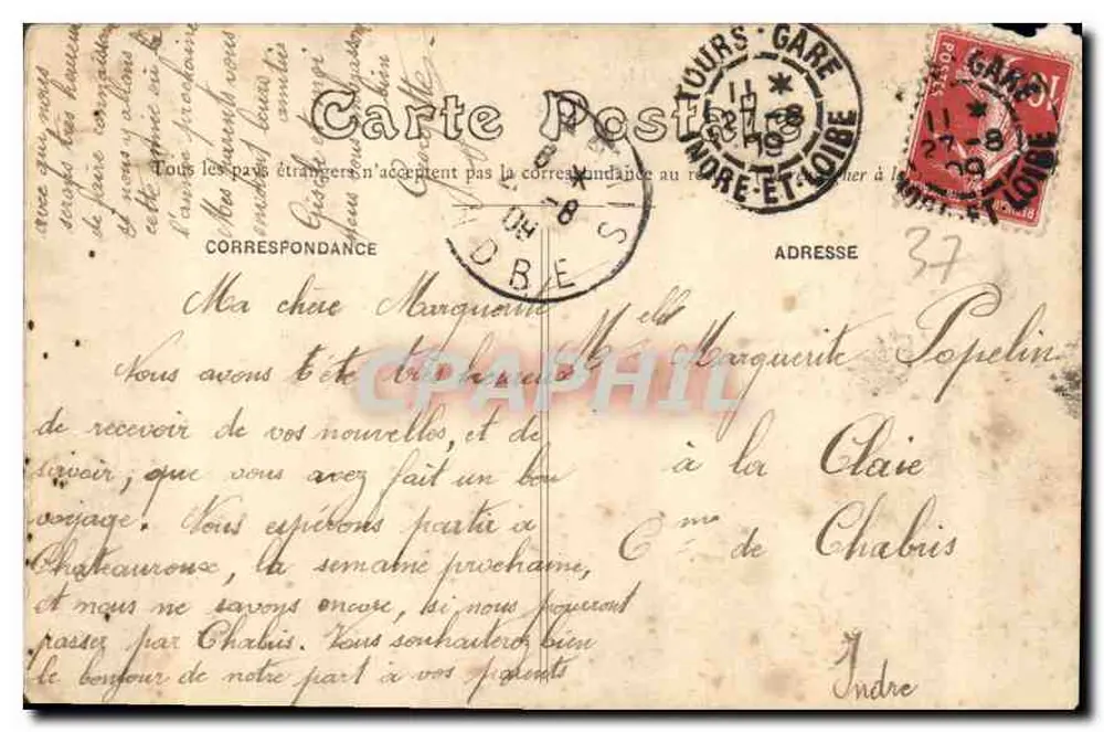 Tours — Hotel de Ville — G.B.A. Tours - Verso