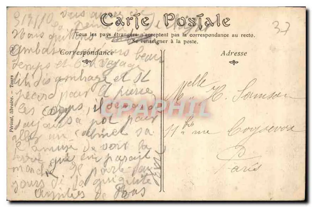 Amboise — O Castelo — Editor não identificado, número de série não visível - Verso