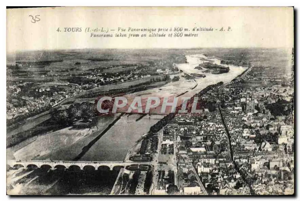 Tours (I.-et-L.) — Panoramablick aus 800 Metern Höhe — A.P. - Vorderseite