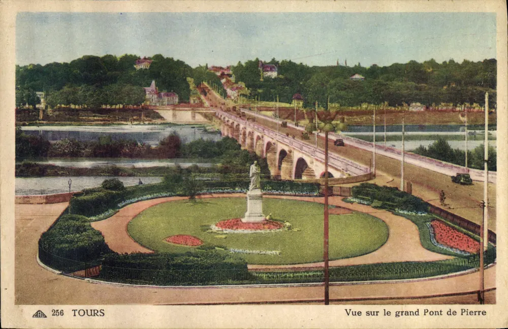Tours — Ansicht des großen Pont de Pierre — Cie des Arts Photographiques, Paris - Vorderseite