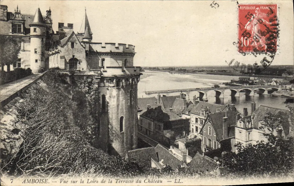 Amboise — Blick auf die Loire von der Schloss-Terrasse — LL. - Vorderseite