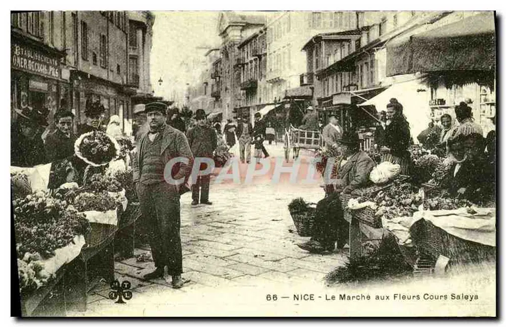 NICE - Il Mercato dei Fiori Cours Saleya — Cartoline d'Epoca - Recto