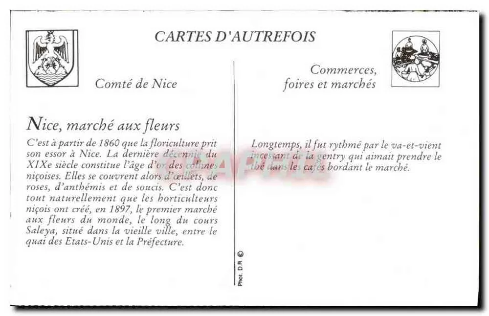 NICE - Il Mercato dei Fiori Cours Saleya — Cartoline d'Epoca - Verso