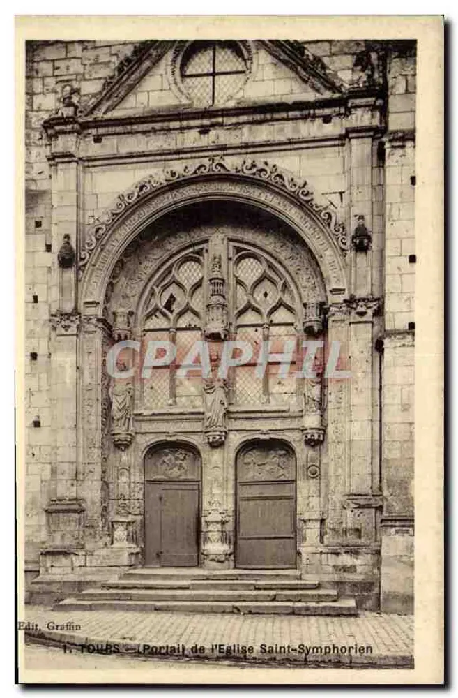 Tours — Portal der Kirche Saint-Symphorien — Edit. Griffin - Vorderseite