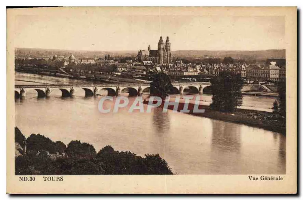 Tours — Vista Geral — Cie des Arts Photomécaniques, Paris, n° ND.30 - Frente