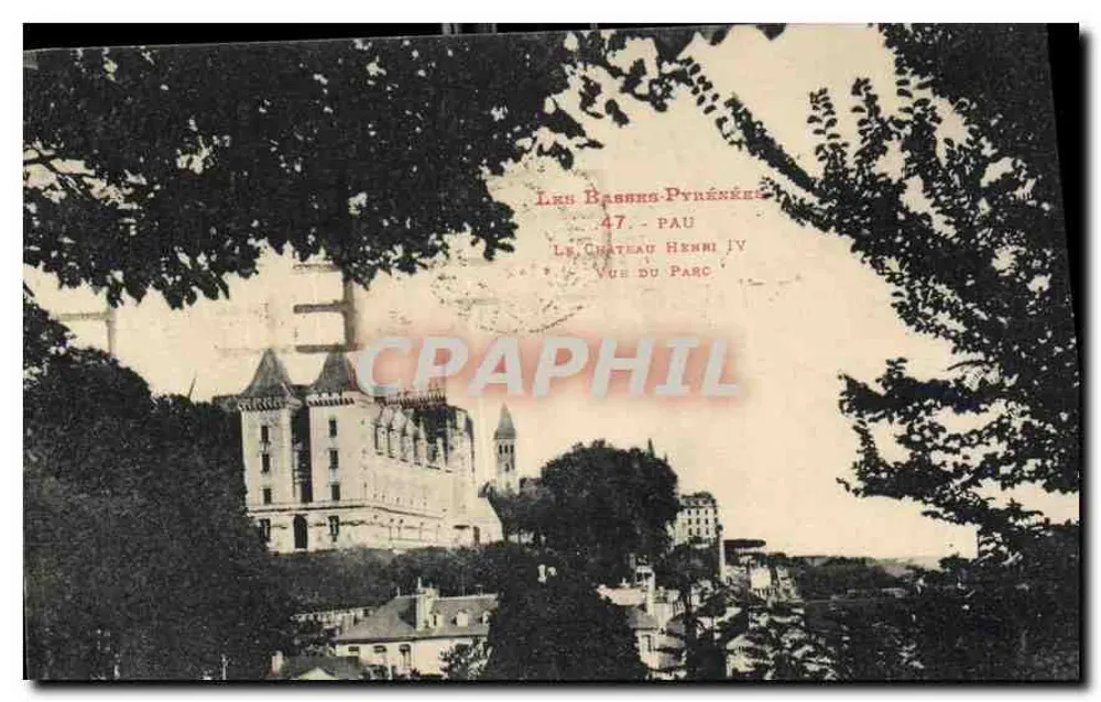 Die Basses-Pyrénées - Pau - Schloss Henri IV - Ansicht des Parks - Vorderseite