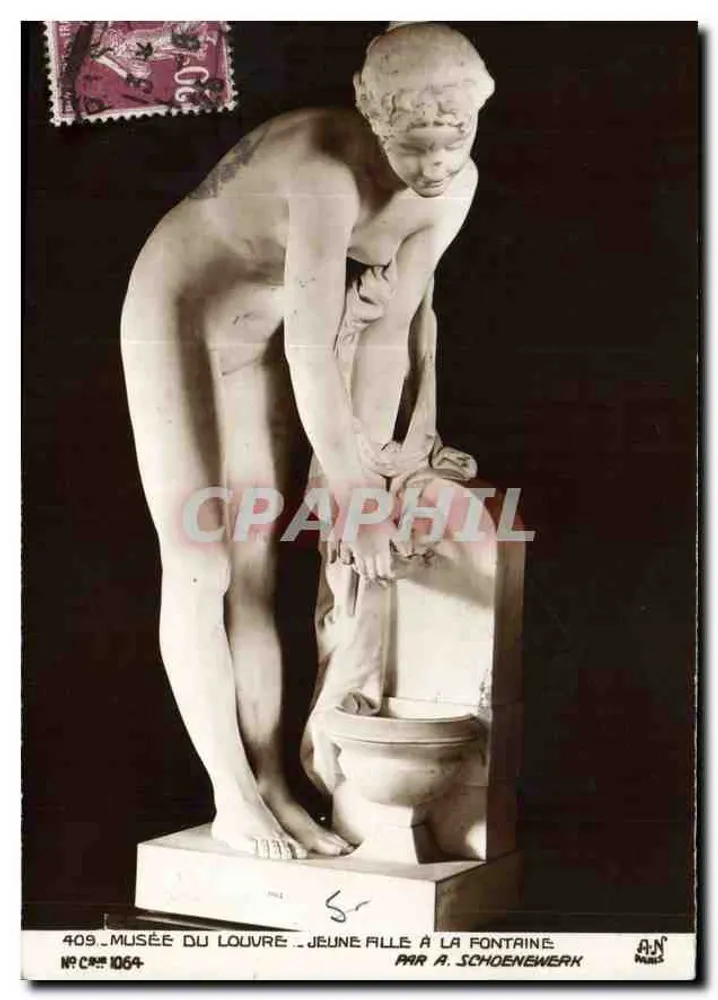 Musée du Louvre — Junges Mädchen an der Fontäne — von A. Schoenewerk — N° CR 1064 - Vorderseite