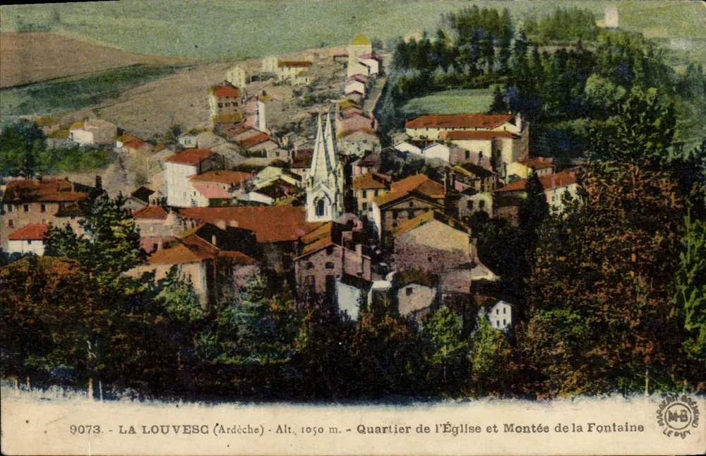 La Louvesc (Ardèche) — Kirchenviertel und Treppen zur Quelle — Verlag M.B. Le Put - Vorderseite