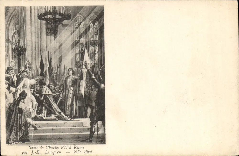 Coroação de Carlos VII em Reims — por J.-E. Lenepeu — ND Pbot - Frente