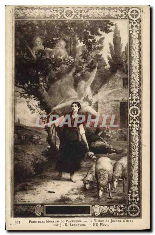 Wandmalereien des Panthéons — Die Vision der Jeanne d'Arc — von J.-E. Lenebveu — ND Phot. - Vorderseite