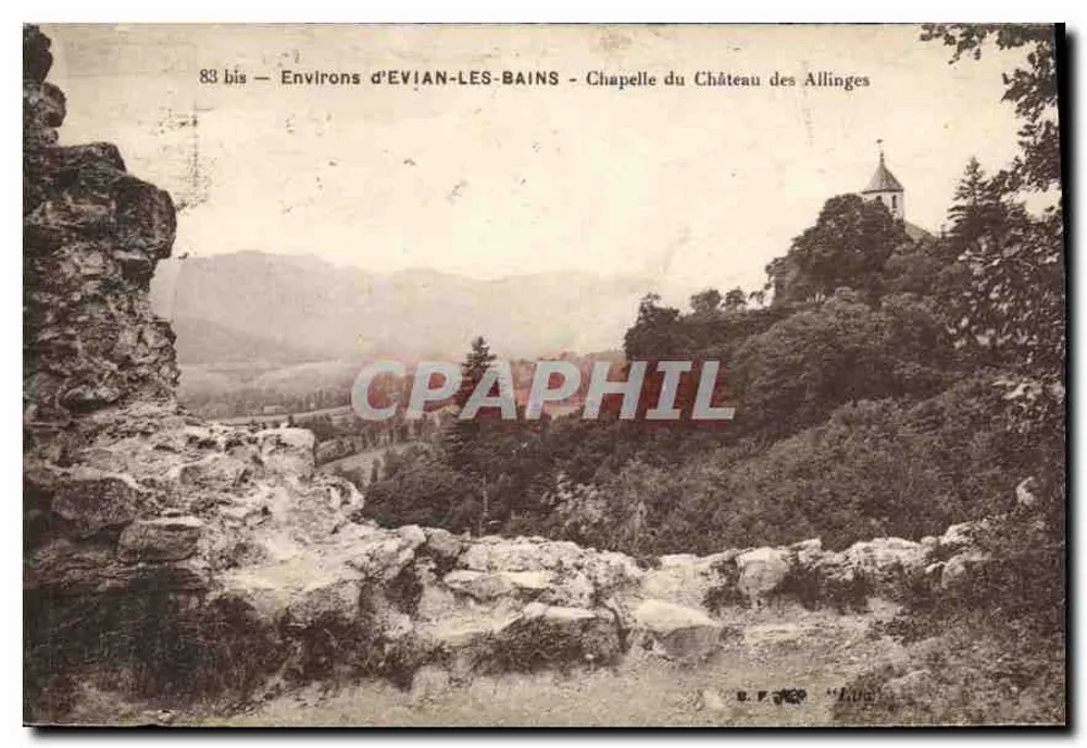 Aproximadamente de EVIAN-LES-BAINS - Capela do Castelo dos Allinges — E. Fage, n°83 bis - Frente
