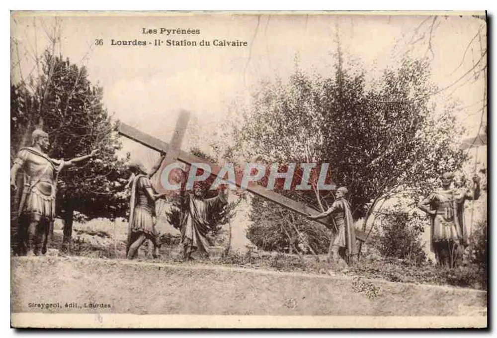 Die Pyrenäen - Station des Calvariums - Siraygeol, Verlag, Lourdes - Vorderseite