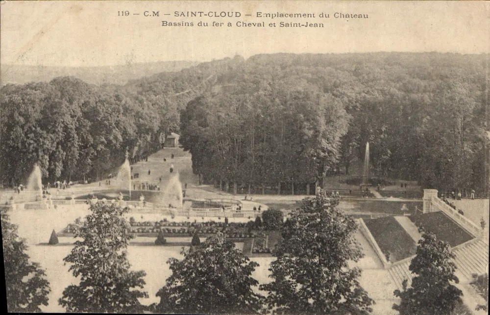 Saint-Cloud — Lage des Schlosses — Bassins du Fer à Cheval und Saint-Jean — C.M. n°119 - Vorderseite