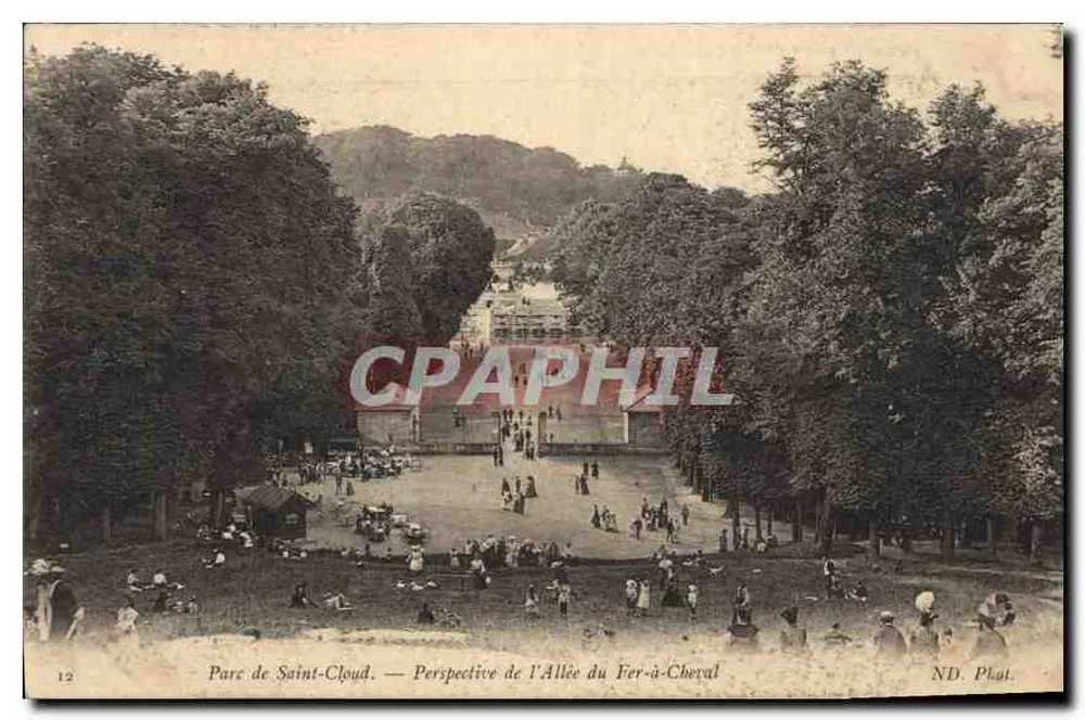 Park van Saint-Cloud — Perspectief van de Allée du Fer-à-Cheval — ND. Fot. - Voorkant