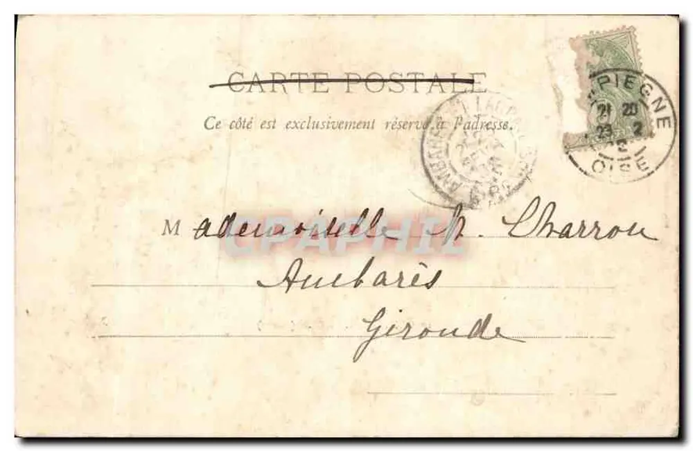 Compiègne — Vista do rio Loire (acima) — Editor Plancard, n°10 - Verso