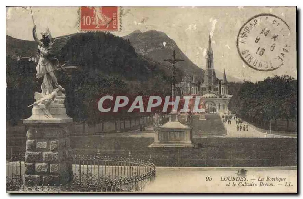 Lourdes — Die Basilika und der Bretonische Calvary — LL, Nr. 95 - Vorderseite