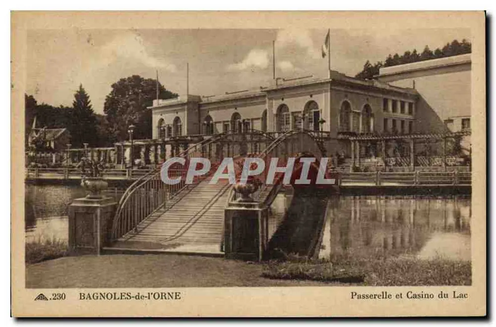 Bagnoles-de-l'Orne — Brücke und Kasino am See — n°230 - Vorderseite