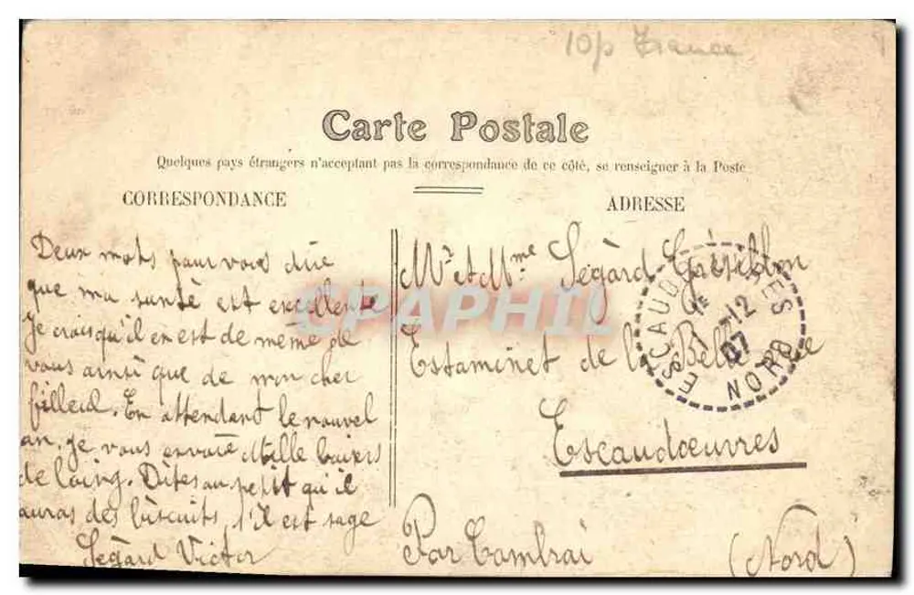 Fontainebleau — Schloss und Geheimes Pavillon des Kaisers — G.B.N.6. - Rückseite