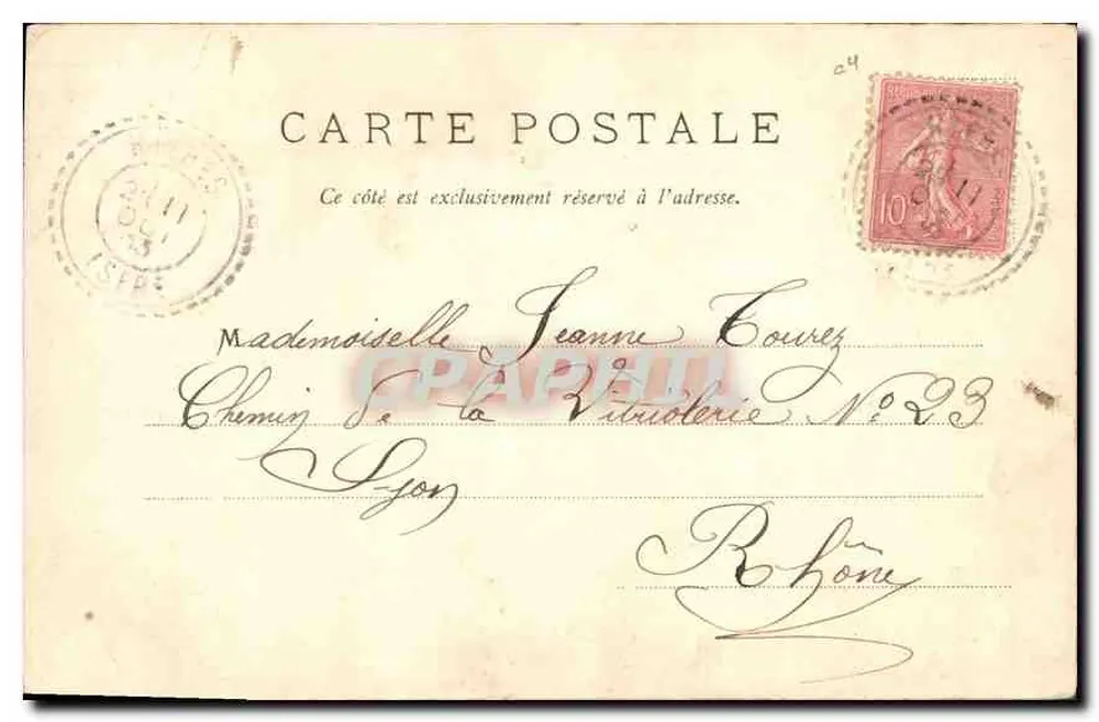 Castelo de Brotel e vale de Ambry perto de Crémieu — editor não visível, número de série ilegível - Verso