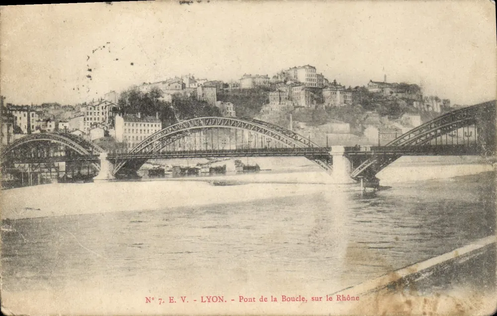 Ponte da Boucle, sobre o Rio Rhône — Lyon — Edição V. Lyon, N° 7 - Frente