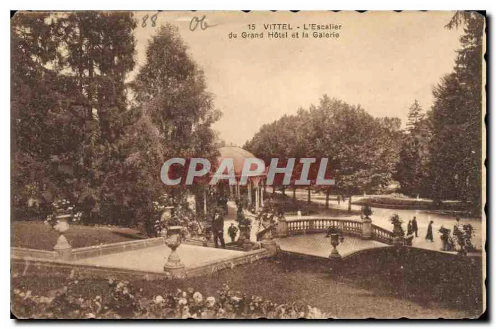 Vittel - Die Treppe des Grand Hôtel und die Galerie - Vorderseite