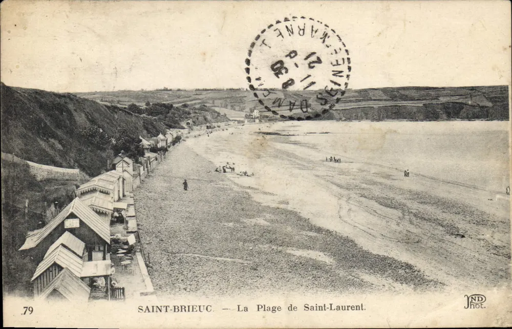 SAINT-BRIEUC — A Praia de Saint-Laurent — ND Fot. n°79 - Frente