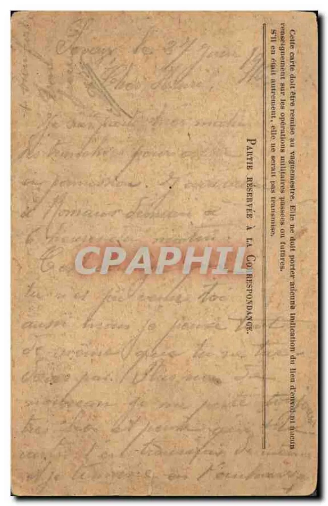 Correspondência das Forças da República — Carta em franquia — modelo A' — selo e carimbo postal - Verso
